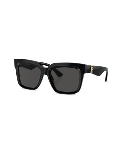 Burberry Black Logo-Plaque Square-Frame Sunglasses