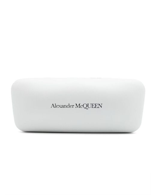 Alexander McQueen Zonnebril Met Spiegelende Glazen En Shield Montuur in het Gray voor heren