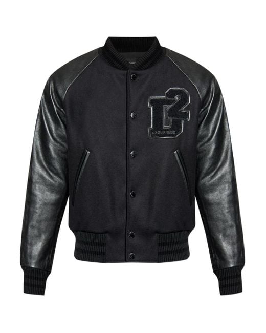 Veste Bomber À Patch Logo DSquared² pour homme en coloris Black