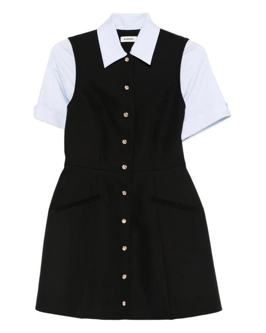 Sandro Black 2-In-1 Mini Dress