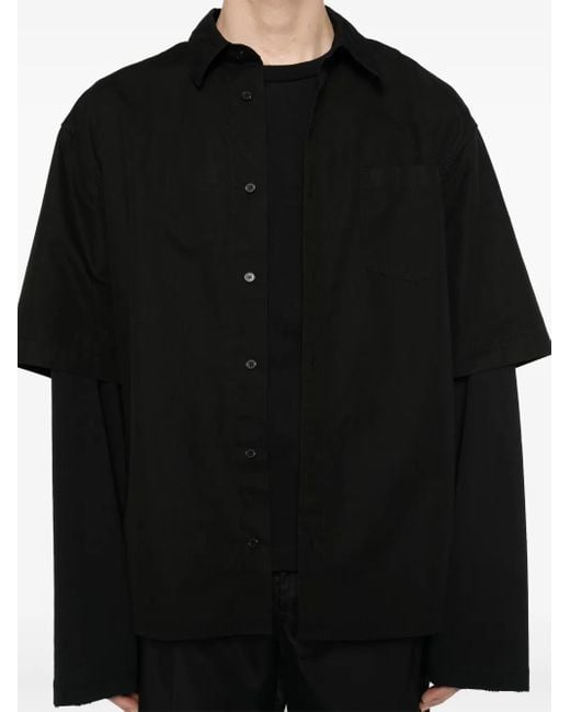 we11done Black Layered Shirt