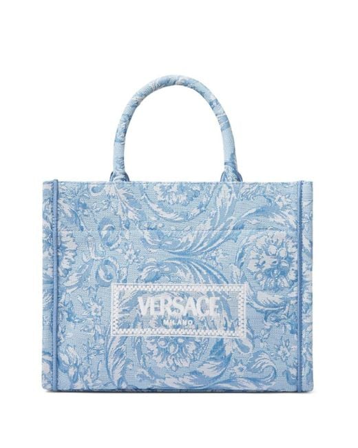 Versace Barocco Athena Kleine Shopper in het Blue