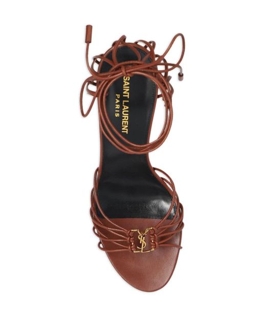 Saint Laurent Metallic Babylone 90mm Leather Sandals