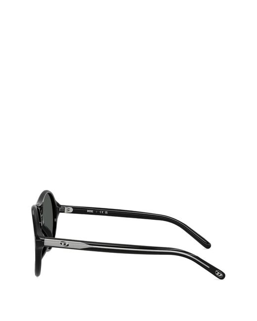 DIESEL Black Lunettes De Soleil À Monture Pilote