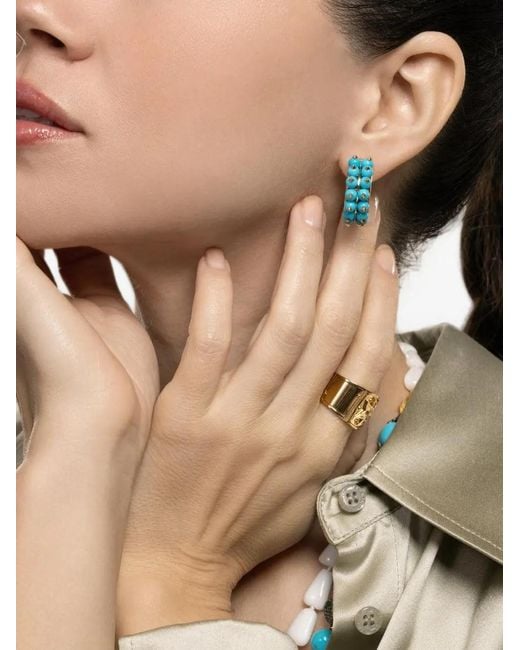 Verdura Blue Créoles À Perles En