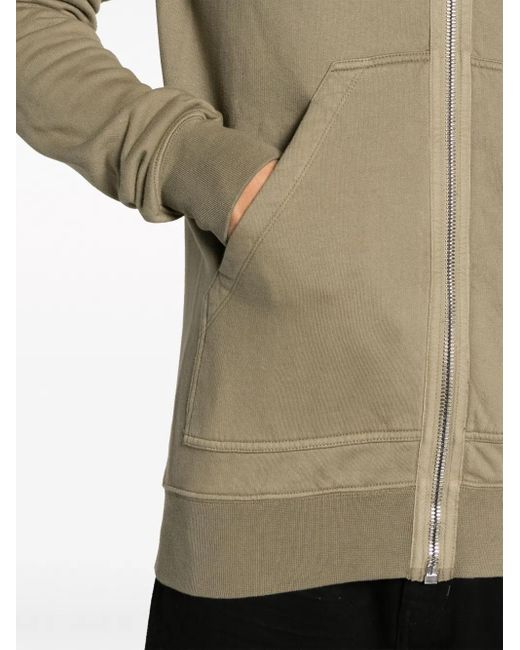 Rick Owens Natural Zip-Up Cotton Hoodie for men