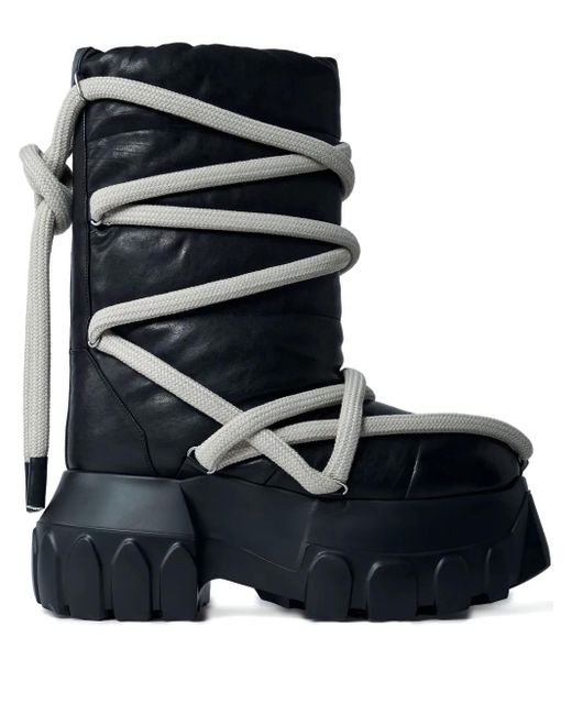 Rick Owens Black Lunar Mega Tractor Boots for men