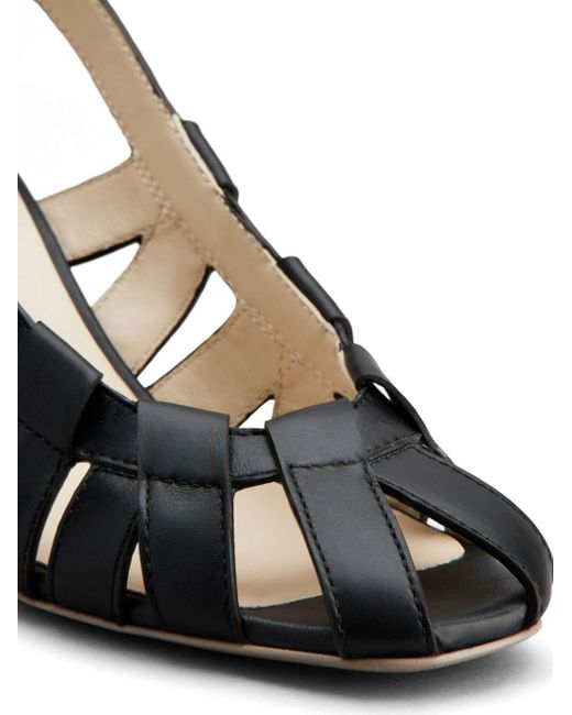 Tod's Black Cut-out Sling-back Leather Pumps