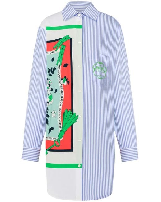 Moschino White Patchwork Shirt Dress