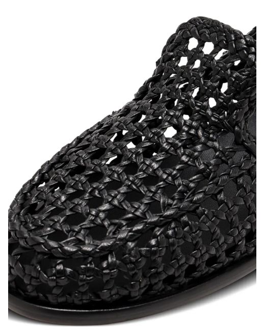 Dragon Diffusion Black Woven Leather Loafers
