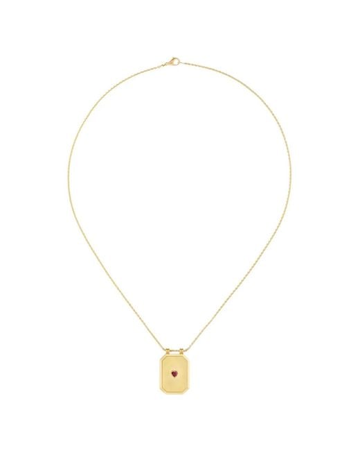 Marie Lichtenberg White Scapular Love Ruby Chain Necklace