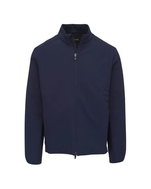 Ralph Lauren Blue Tech Zip-Up High-Neck Jacket for men