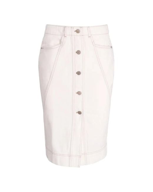 Boss White Button Cotton Skirt
