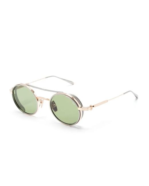 Akoni Metallic Round-Frame Sunglasses