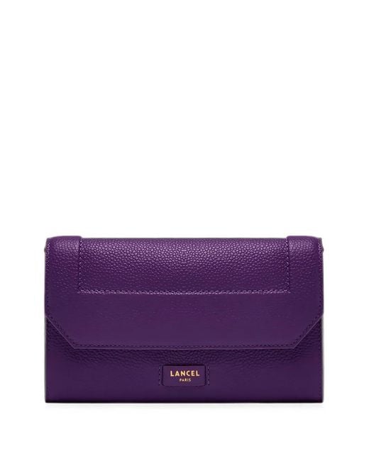 Lancel Purple Ninon Grained-Leather Envelope Mini Bag