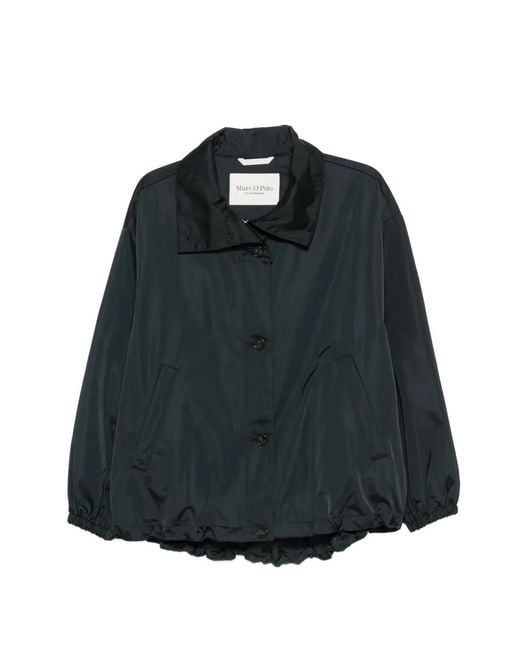 Marc O' Polo Black High-Neck Button-Up Jacket