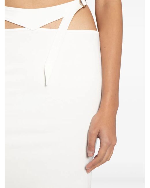 The Attico White Cut-Out Midi Skirt
