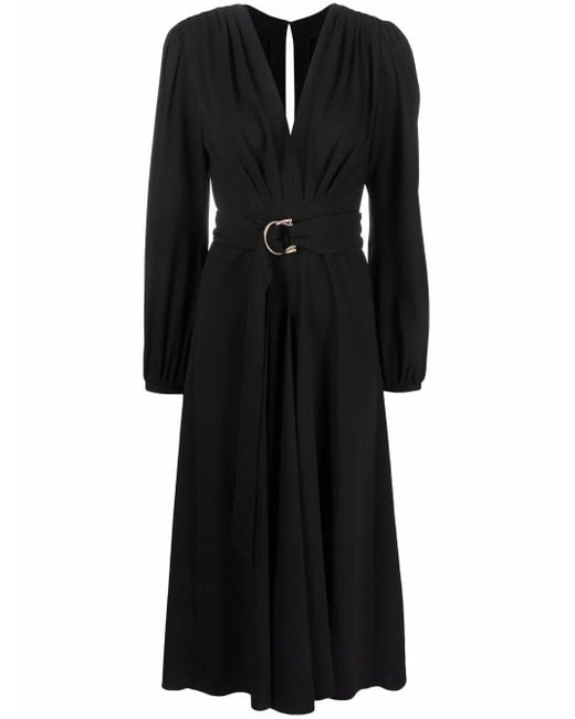 Maria Lucia Hohan Black V-Neck Long-Sleeve Dress