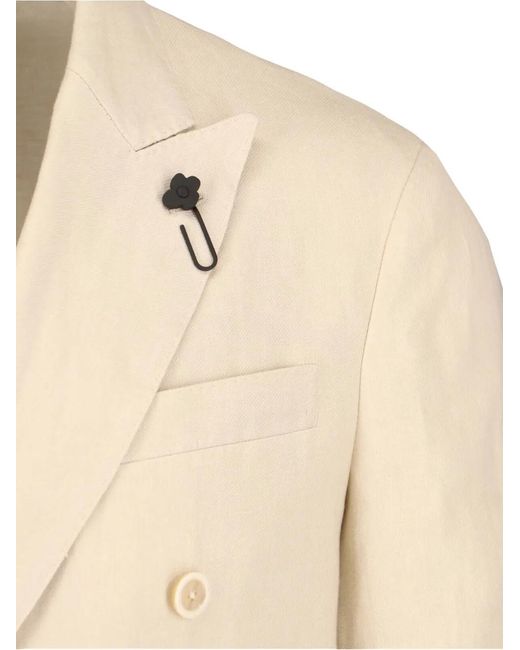 Lardini Natural Double-Breasted Suit for men