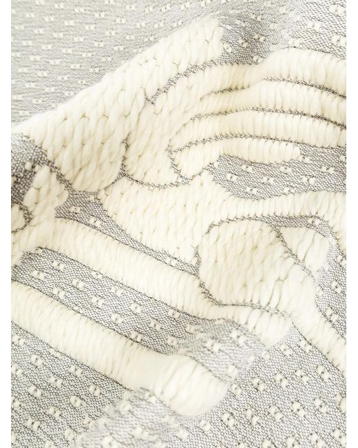 Etro White Embroidered Scarf