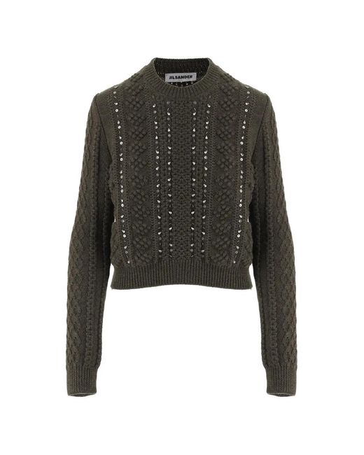 Jil Sander Black Sweat En Maille À Sequins