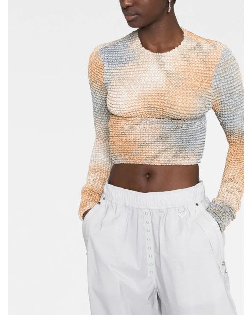 Off-White c/o Virgil Abloh White Double Tie-Dye Cut-Out Top