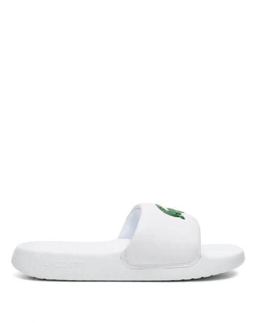 Lacoste White Croco 1.0 Rubber Slides