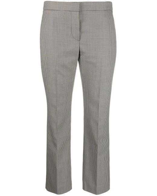 McQueen Gray Pantalon Court Slim À Carreaux