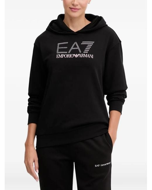 Sudadera con capucha y logo EA7 de color Black