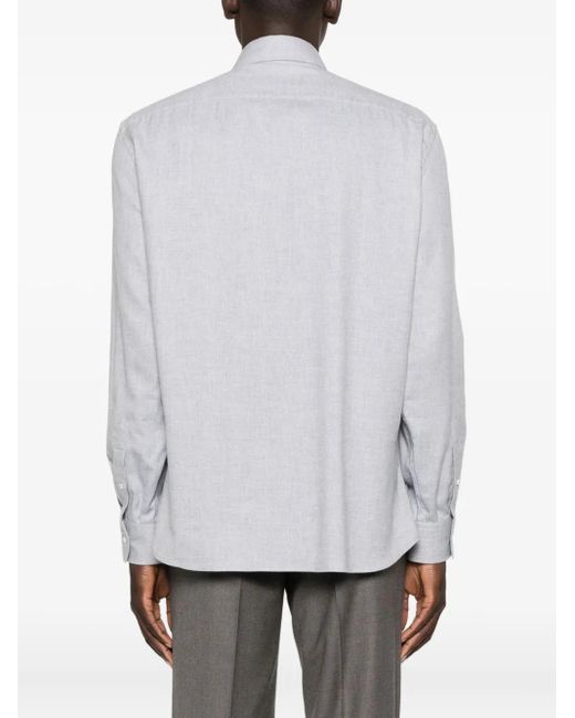 Chemise Boutonnée À Manches Longues Brunello Cucinelli pour homme en coloris White