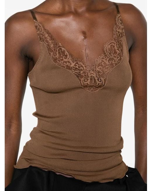 Saint Laurent Brown Sleeveless Tops