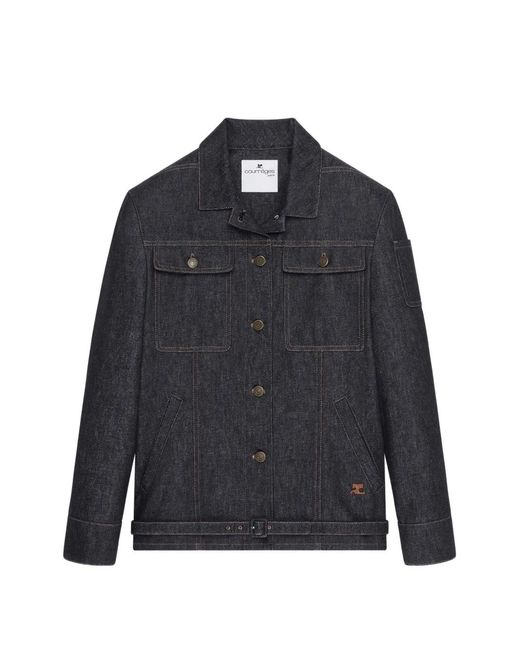 Courreges Blue Belted Denim Jacket
