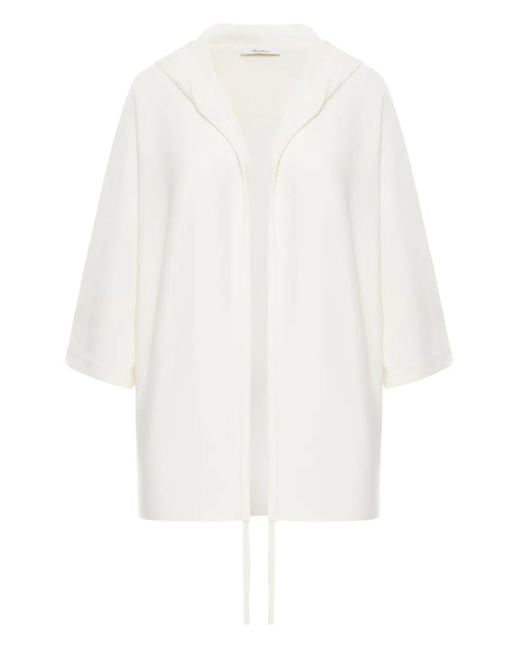 Max Mara Wollen Vest Met Capuchon En Rits in het White
