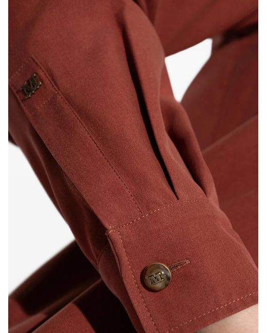 Max Mara Red Silk Canvas Shirt
