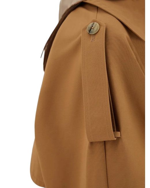 Herno Brown Double-Breasted Belted Trench Coat