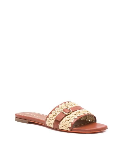 Santoni Pink Open-Toe Flat Sandals