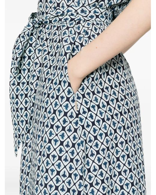Woolrich Blue Cotton Blend Chemisier Dress