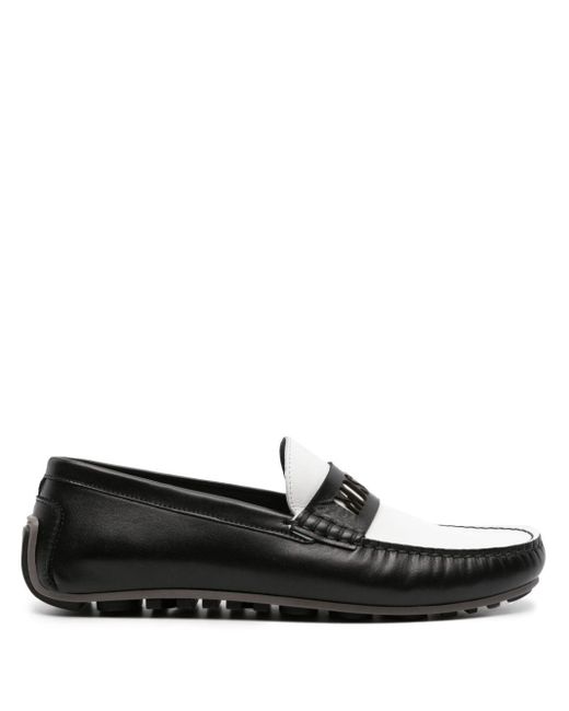 Moschino Black Two-tone Leather Loafers for men