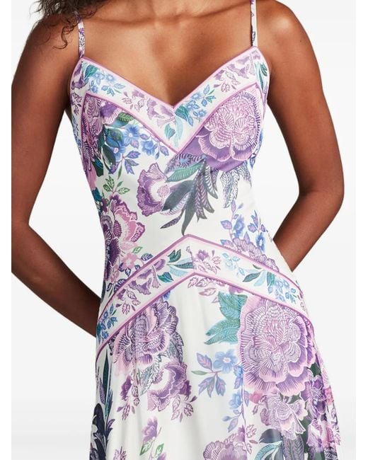 Tadashi Shoji White Floral-Print Dress