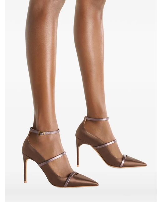 Malone Souliers Brown Diaz Strap Pumps
