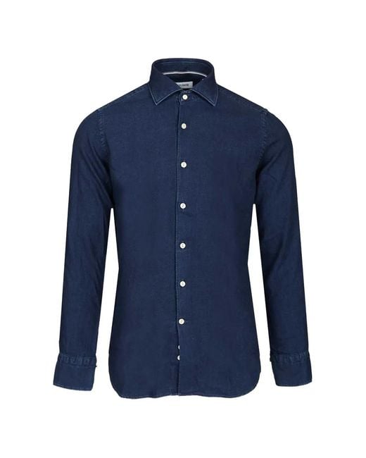Al Duca D'aosta Blue Dark-Wash Cotton Shirt for men