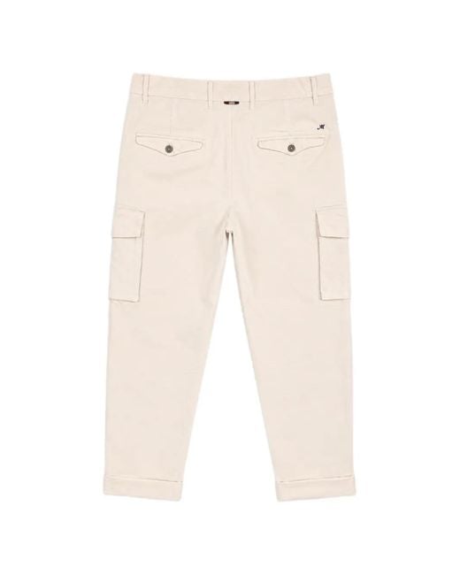 Mason's White Pleated Cargo Pants for men