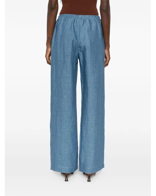 Pantalones Palazzo Con Cordones Rohe de color Blue