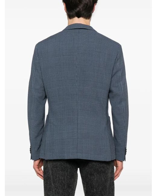 Boss Blue Prince-Of-Wales-Check Blazer for men