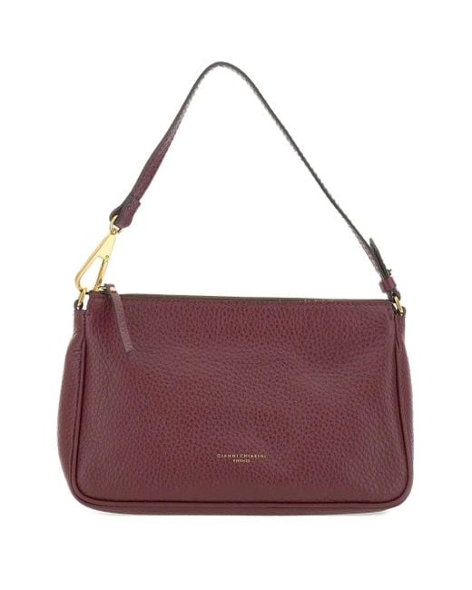 Gianni Chiarini Purple Leather Shoulder Bag