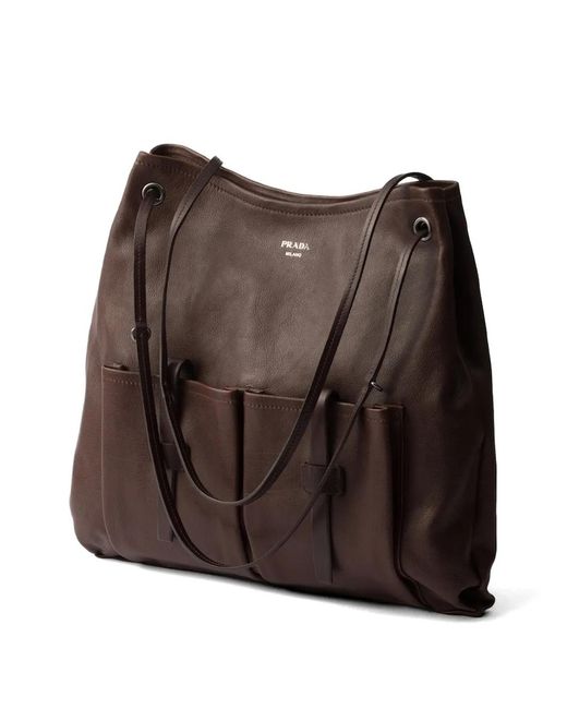 Borsa A Spalla Route Grande di Prada in Brown