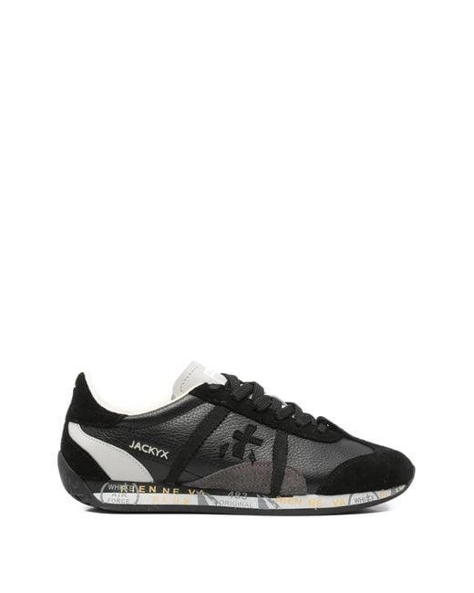 Premiata Black Jackyx Logo-Patch Sneakers