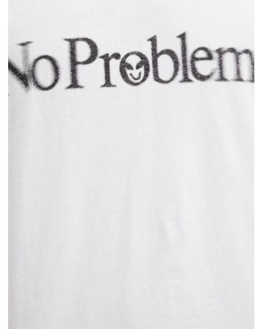 No Problemo White T-Shirt Décontracté À Logo Imprimé Et Manches Longues for men