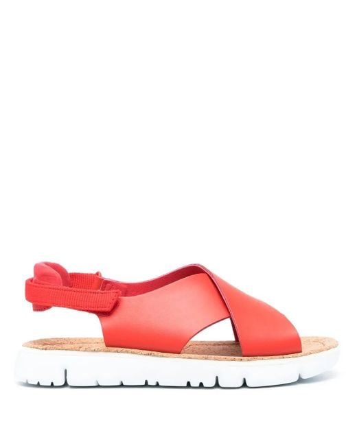 Camper Red Oruga Crossover-Strap Sandals