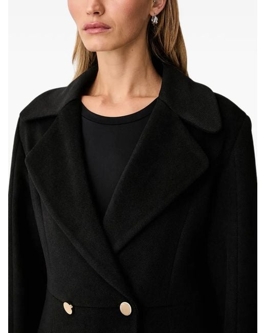 Fracomina Black Double-Breasted Coat